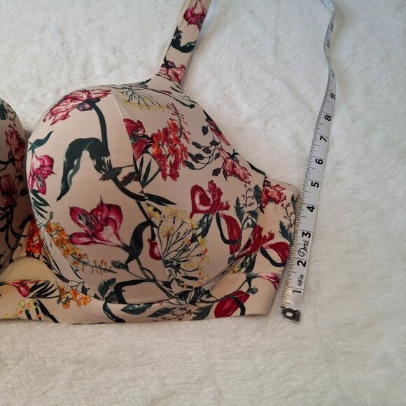 Cacique Lightly Lined Full Coverage Floral Demi Bra Sz 44D Underwire Whimsigoth - Picture 14 of 14
